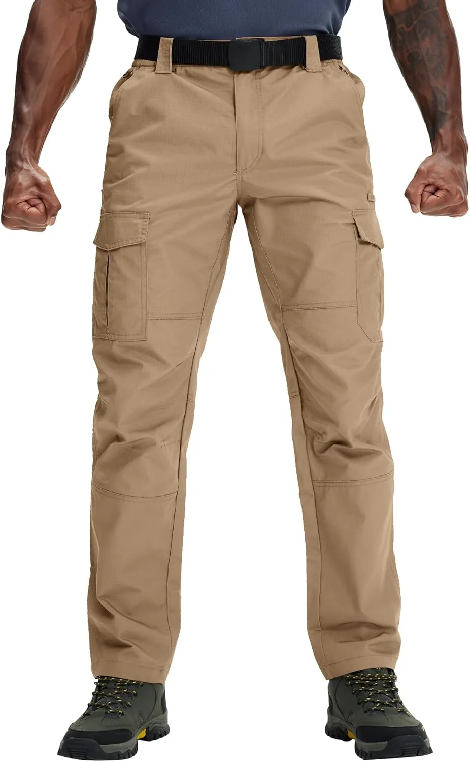 Mens Cargo Pants Waterproof Hiking Pants for Men Ripstop Tactical Pants Multi Work Pants with 7 Pockets
