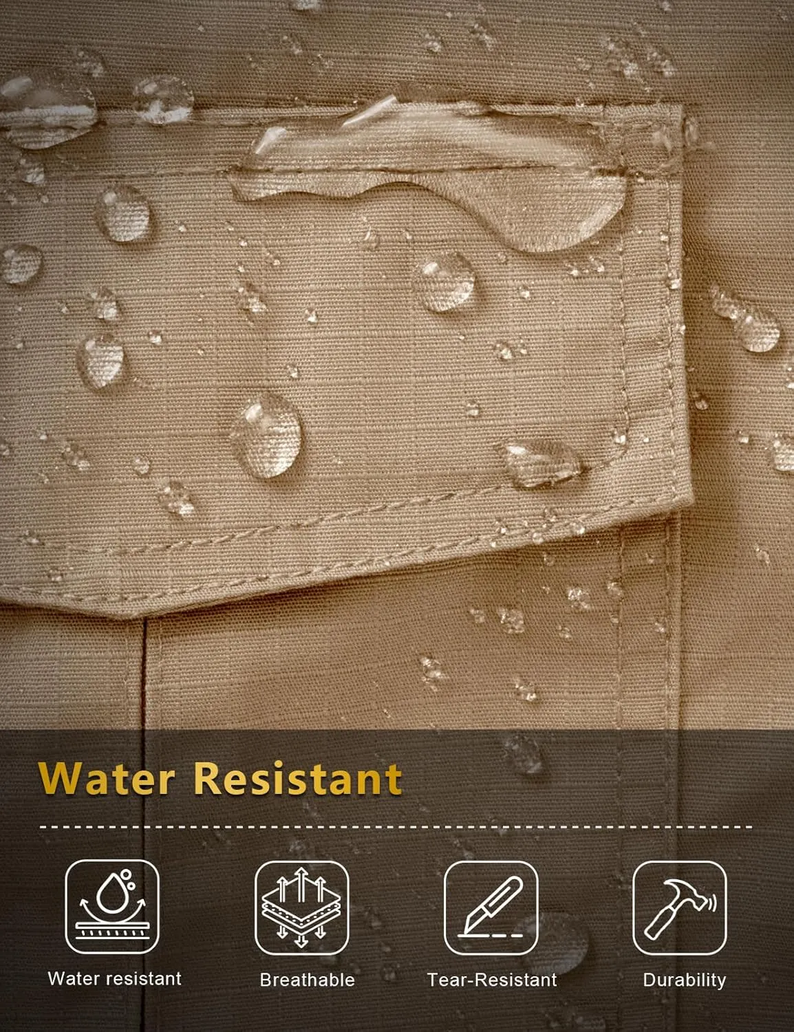 Mens Cargo Pants Waterproof Hiking Pants for Men Ripstop Tactical Pants Multi Work Pants with 7 Pockets