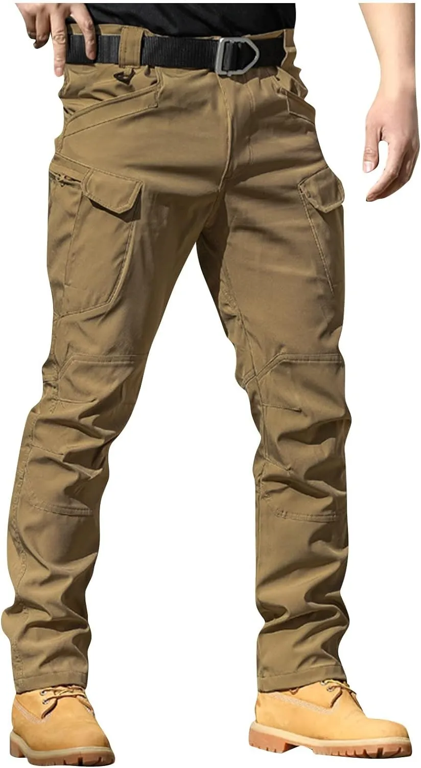 Men's Cargo Pants Waterproof Stretch Hiking Pants Multi Pockets Baggy Flex Camo Ripstop Tactical Pants Work Pants