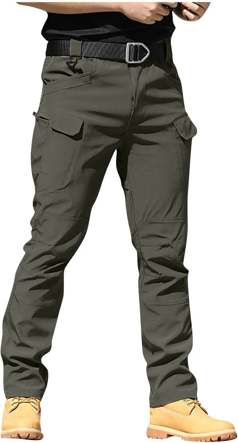 Men's Cargo Pants Waterproof Stretch Hiking Pants Multi Pockets Baggy Flex Camo Ripstop Tactical Pants Work Pants