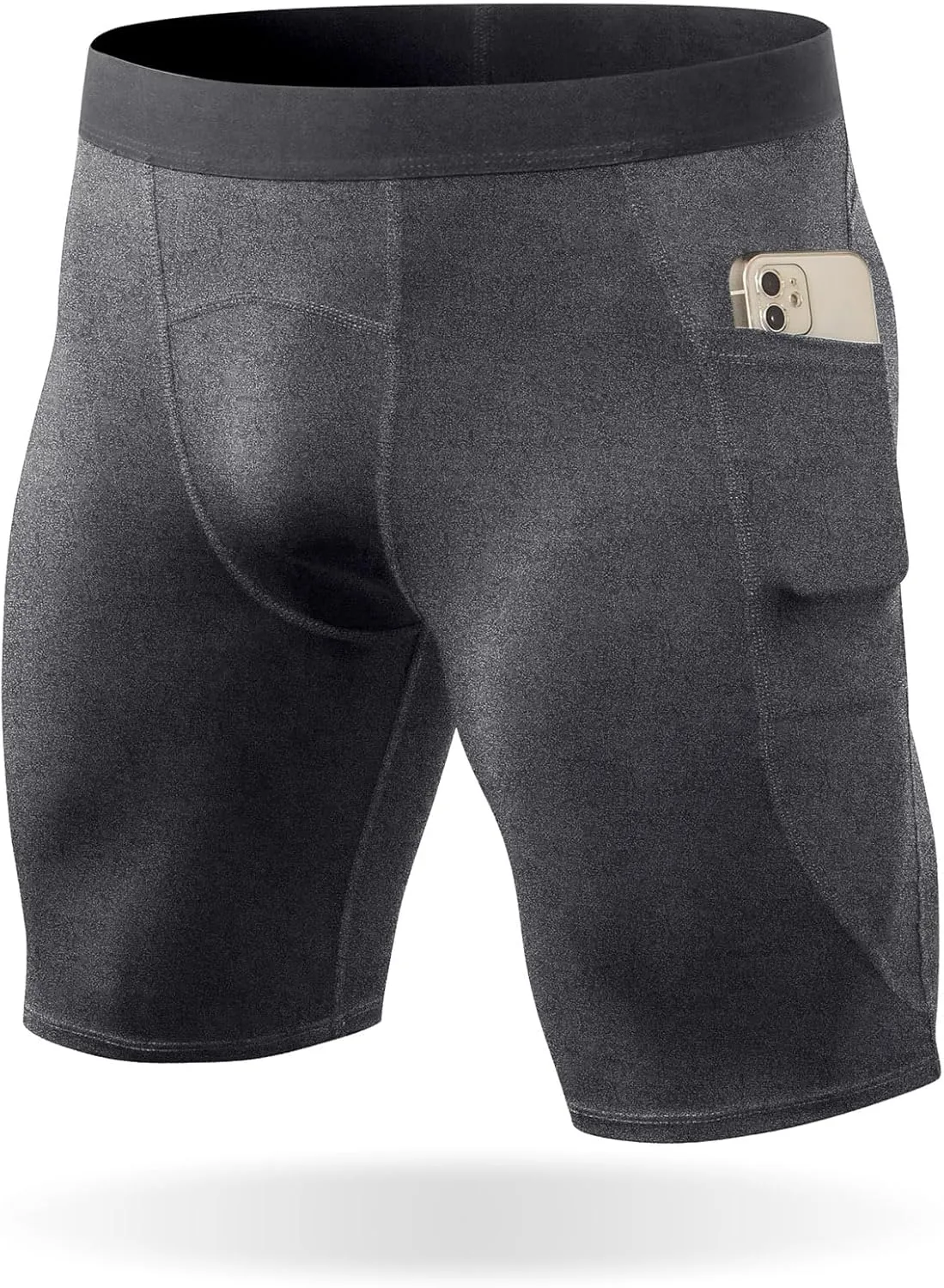 Men's Compression Shorts – Running Spandex Underwear with Pockets, Workout Gym Athletic Sports Tight Shorts for Men
