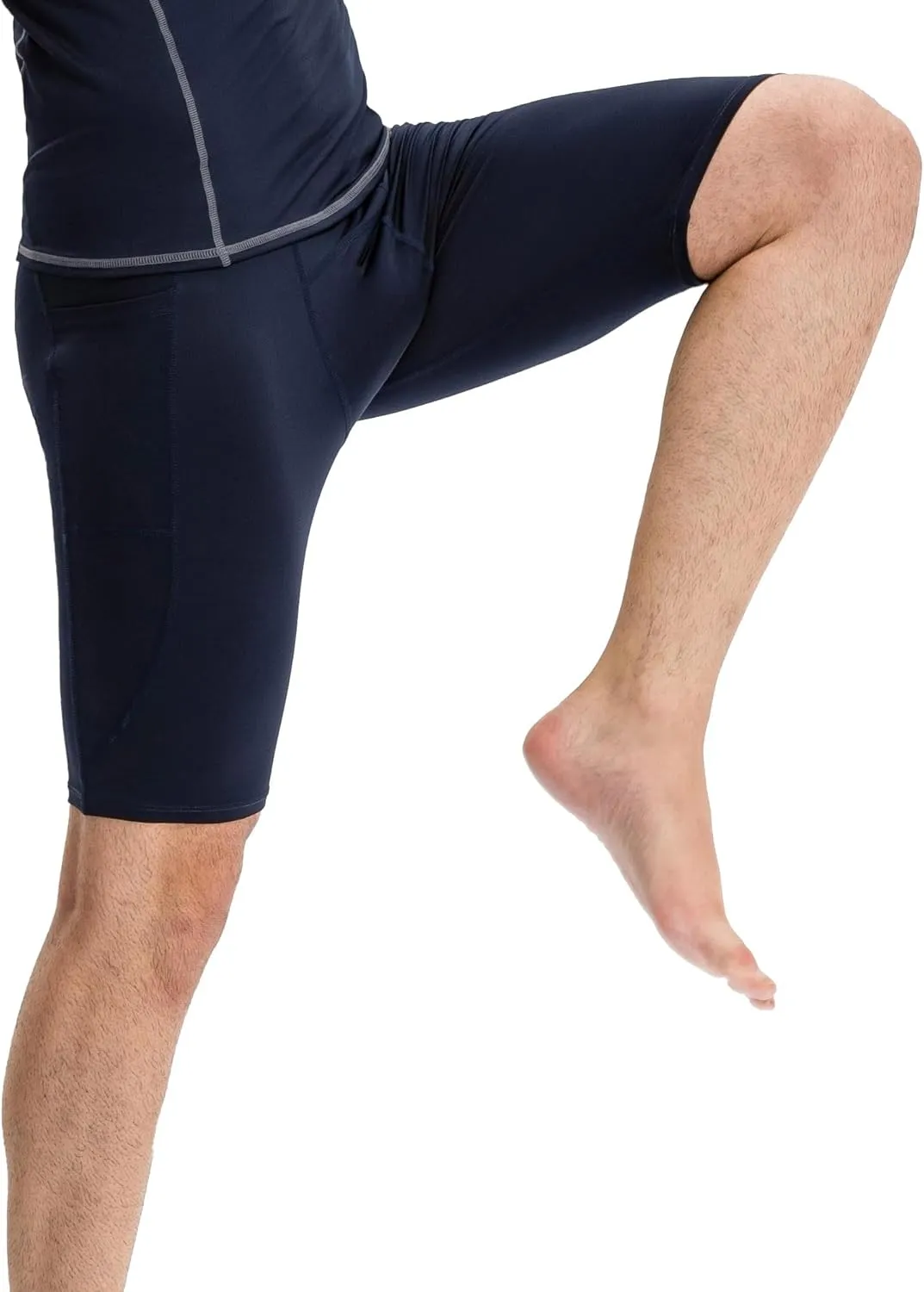 Men's Compression Shorts – Running Spandex Underwear with Pockets, Workout Gym Athletic Sports Tight Shorts for Men