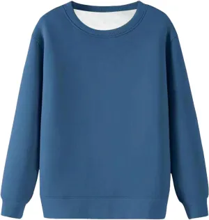 Men'S Crewneck Sweatshirt Thick Warm Sherpa Lined Sweater Heavyweight Long Sleeve Underwear Winter Fleece Pullover