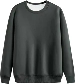 Men'S Crewneck Sweatshirt Thick Warm Sherpa Lined Sweater Heavyweight Long Sleeve Underwear Winter Fleece Pullover