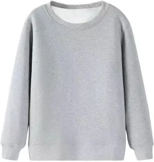 Men'S Crewneck Sweatshirt Thick Warm Sherpa Lined Sweater Heavyweight Long Sleeve Underwear Winter Fleece Pullover