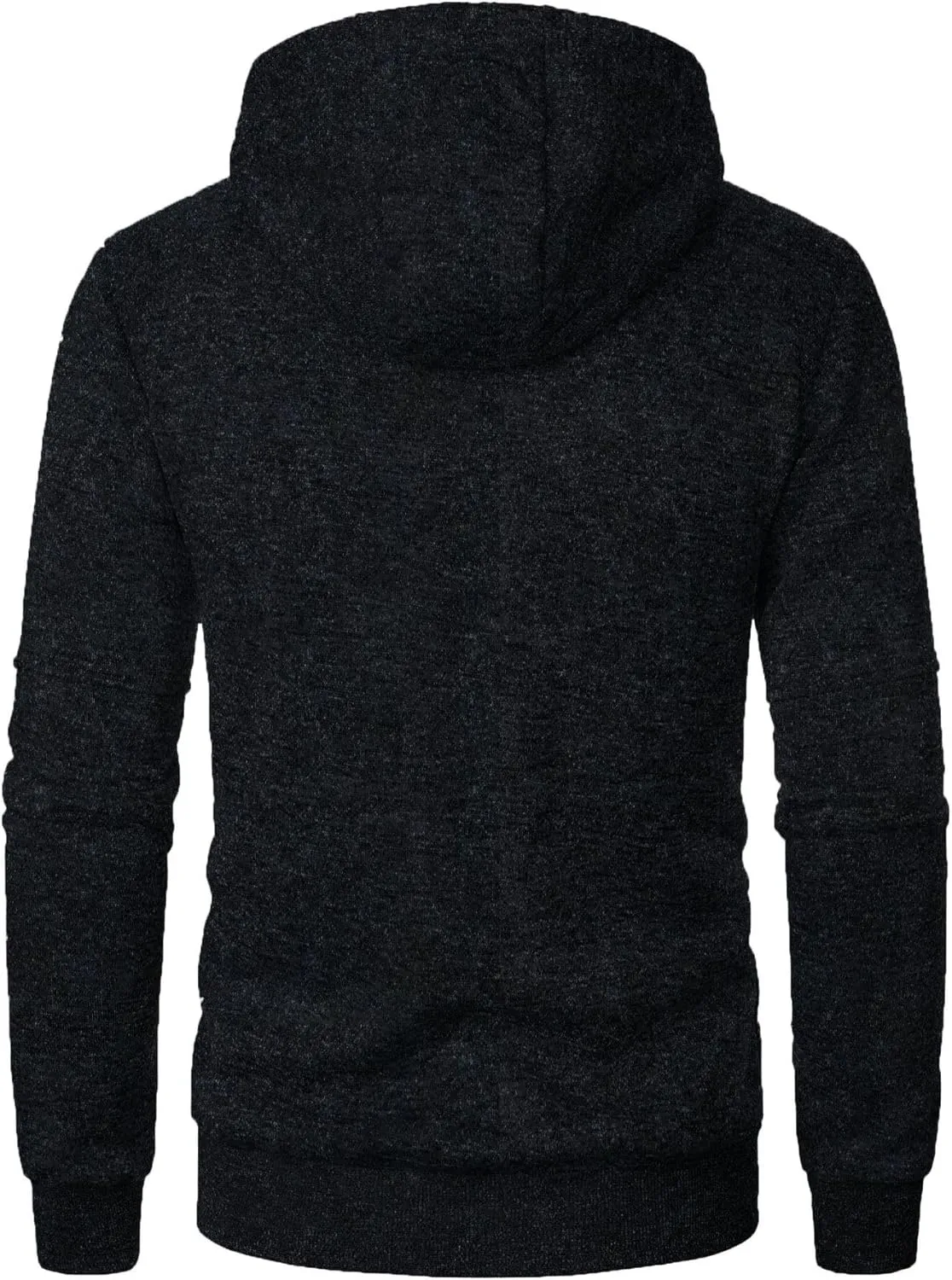 Mens Knitted Outerwear Sports Fitness Casual Jacket Hooded Full Zip Up Windproof Coat with Pockets for Outdoor