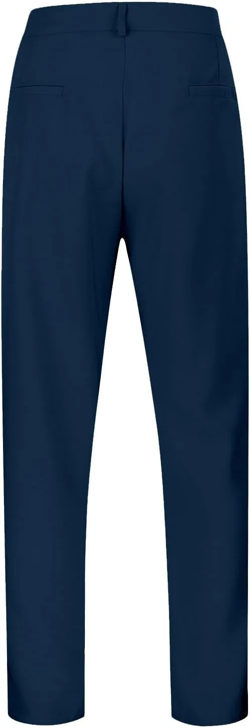 Mens Pleated Front Casual Work Pants Wrinkle-Free Regular Fit Work Dress Pants Big and Tall Stretch Chinos Trousers
