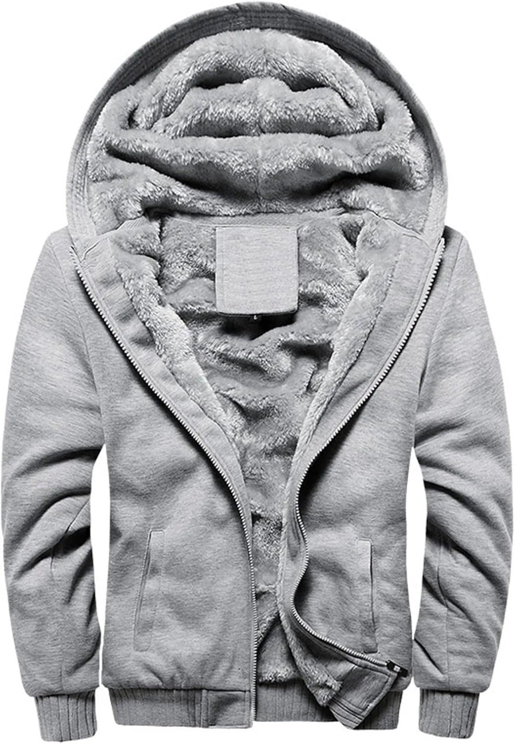Men's Pullover Winter Jackets Workout Fleece Hoodie Jackets Heavyweight Winter Sweatshirt Zipper Wool Warm Thick Coats