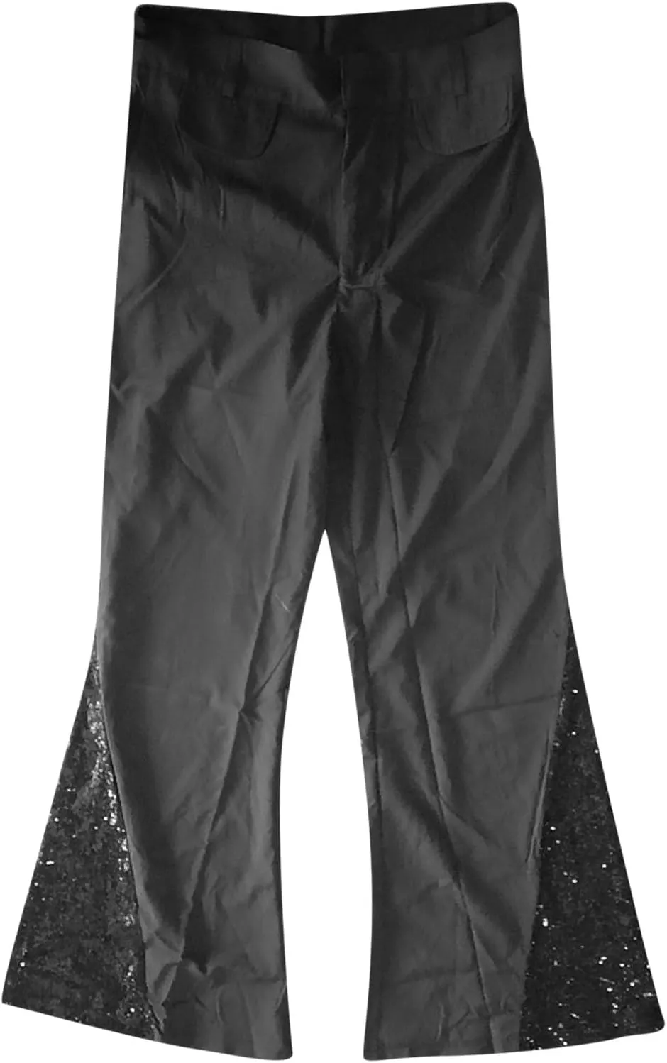 Men's Retro Disco Pants Classic Fit Sequined Bell Pants Fashion Lightweight Dance Pants Loose Performance Casual Pants