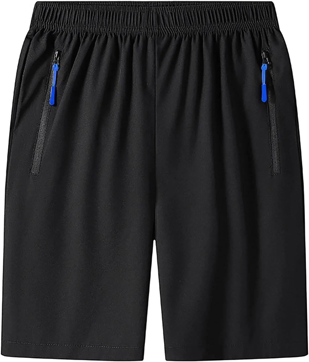 Mens Shorts Athletic with Zipper Pocket Male Gym Workout Shorts Elastic Waist Casual Jogger Pants Stretch Activewear