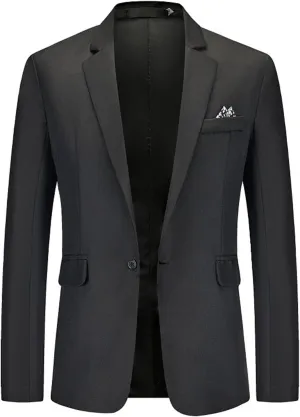 Mens Slim Fit Suit Jacket One Button Business Casual Sport Coats Solid Party Blazer Tuxedo Dress Jackets Prom Suits