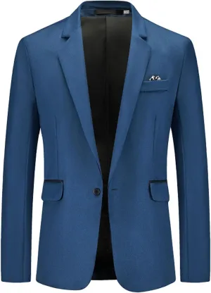 Mens Slim Fit Suit Jacket One Button Business Casual Sport Coats Solid Party Blazer Tuxedo Dress Jackets Prom Suits