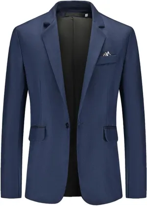 Mens Slim Fit Suit Jacket One Button Business Casual Sport Coats Solid Party Blazer Tuxedo Dress Jackets Prom Suits