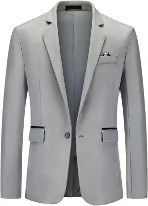 Mens Slim Fit Suit Jacket One Button Business Casual Sport Coats Solid Party Blazer Tuxedo Dress Jackets Prom Suits