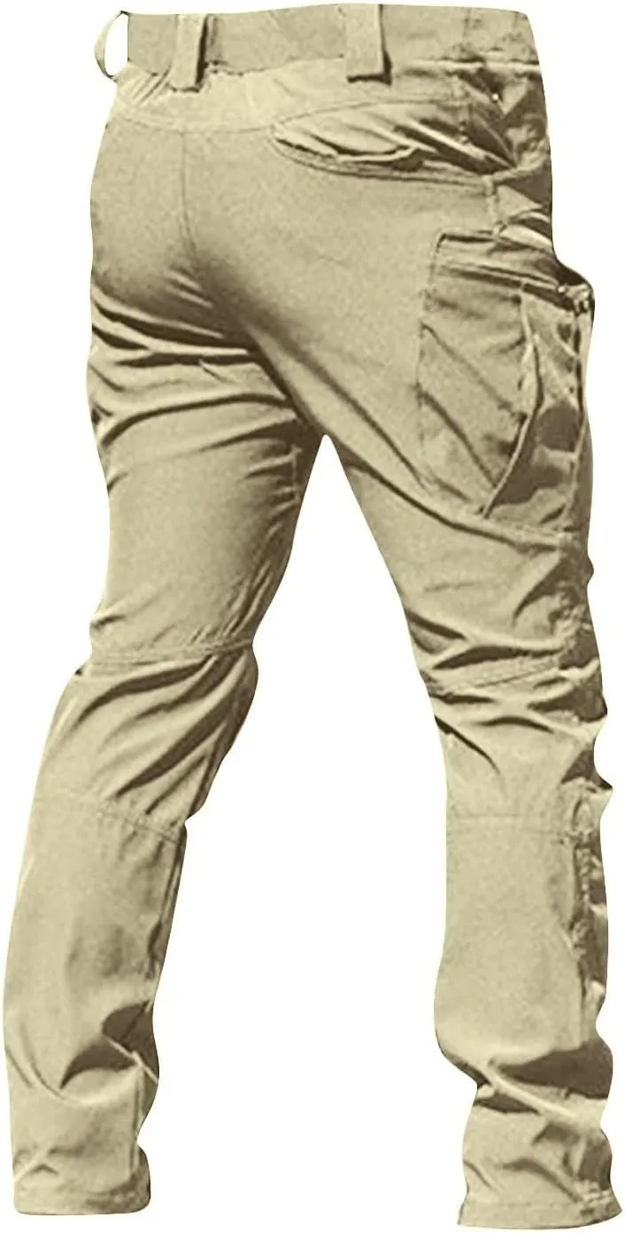 Men's Tactical Pants Waterproof Stretch Hiking Pants Multi Pockets Baggy Flex Camo Ripstop Cargo Pants Work Pants