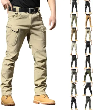 Men's Tactical Pants Waterproof Stretch Hiking Pants Multi Pockets Baggy Flex Camo Ripstop Cargo Pants Work Pants