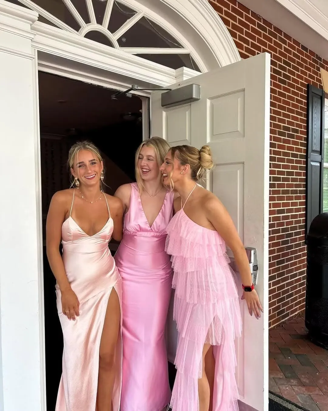Monvelli Women's Spaghetti Straps Satin Bridesmaid Dresses with Slit Mermaid Backless Formal Evening Prom Ball Gowns 2025