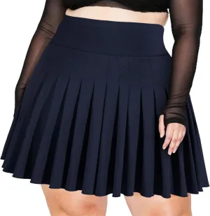 Moon Wood Women's Plus Size Pleated Tennis Skirt- Girls High Waist Athletic Golf Skirts with Shorts