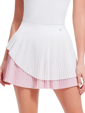 Mudere Pleated Tennis Skirts for Women Golf Athletic Activewear Skorts Summer Workout Running Skorts with Pockets