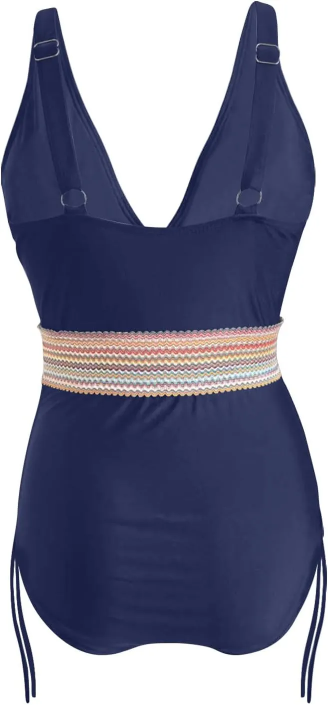 One Piece Bathing Suits Women Swimsuit Tummy Control Swimwear V Neck Slimming Swim Suit Push Up Bathing Suits