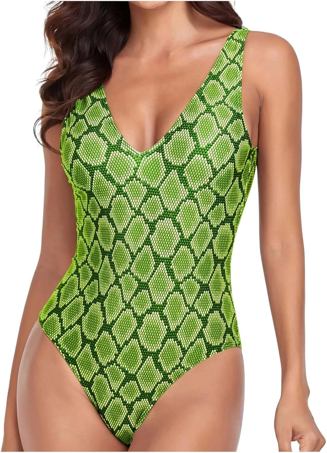 One Piece Swimsuit for Women Modest Tummy Control V Neck Bathing Suits Seamless Confident Sporty Swimsuit