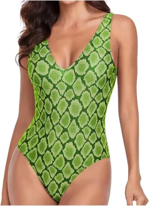One Piece Swimsuit for Women Modest Tummy Control V Neck Bathing Suits Seamless Confident Sporty Swimsuit