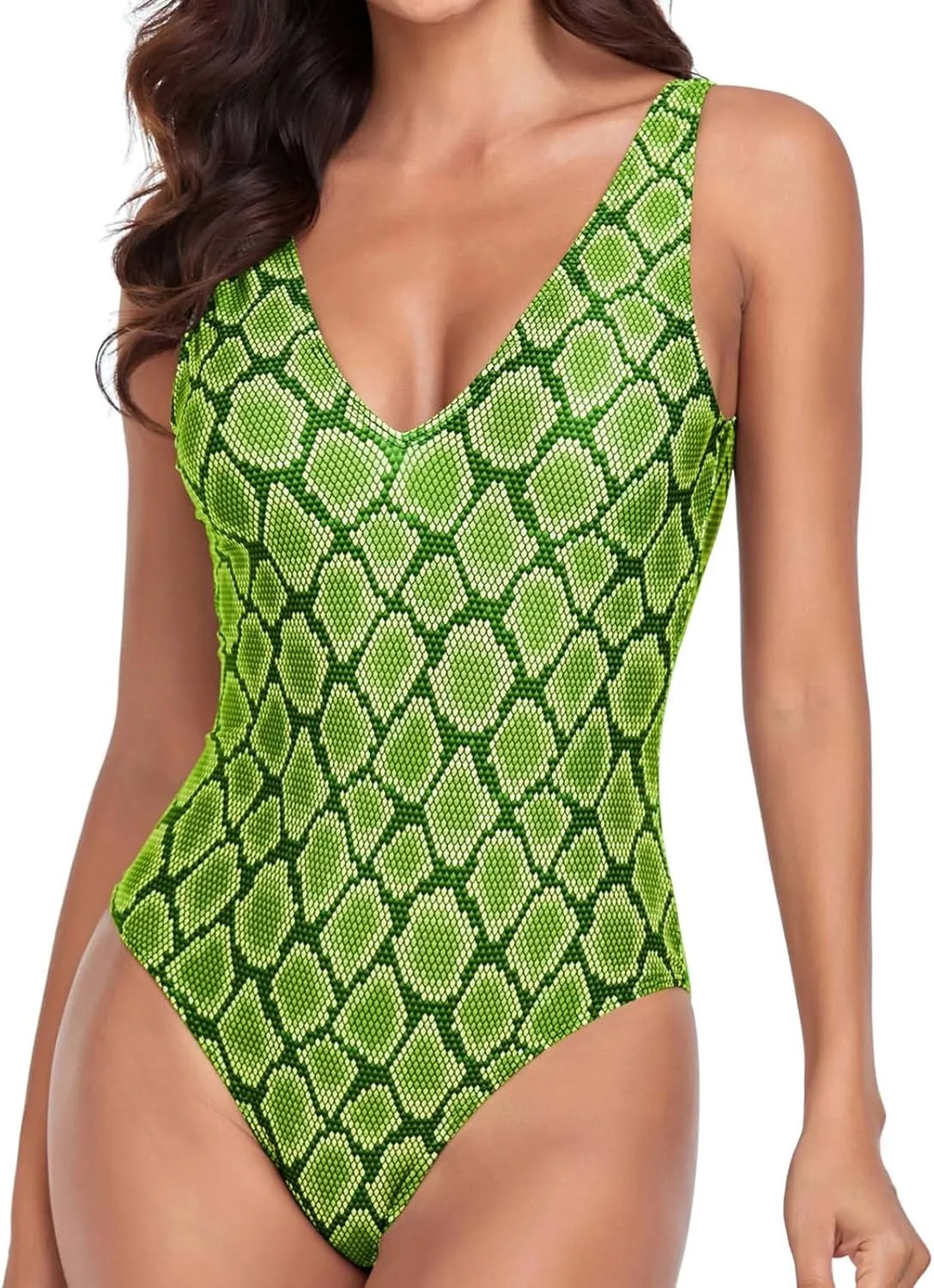 One Piece Swimsuit for Women Modest Tummy Control V Neck Bathing Suits Seamless Confident Sporty Swimsuit