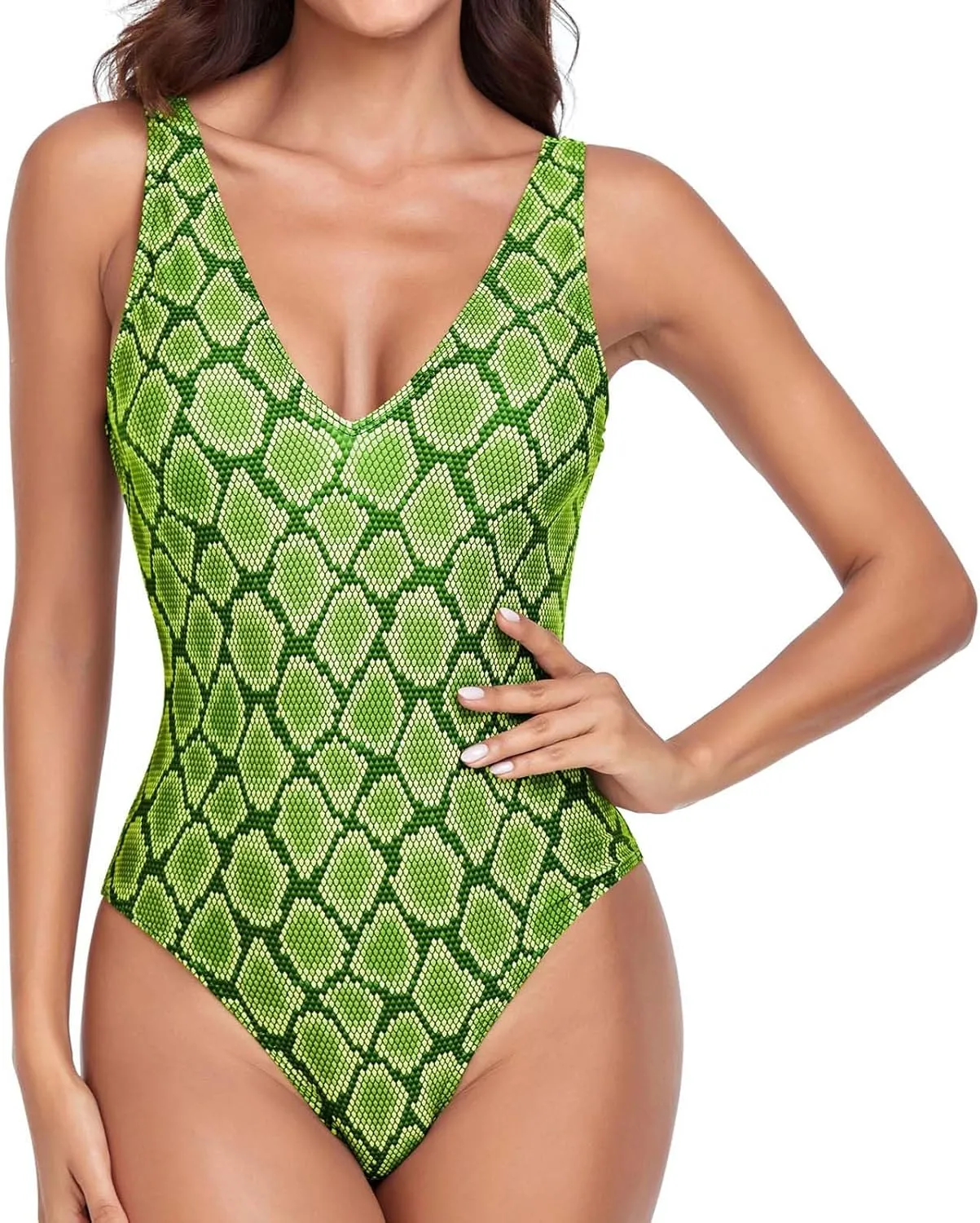 One Piece Swimsuit for Women Modest Tummy Control V Neck Bathing Suits Seamless Confident Sporty Swimsuit