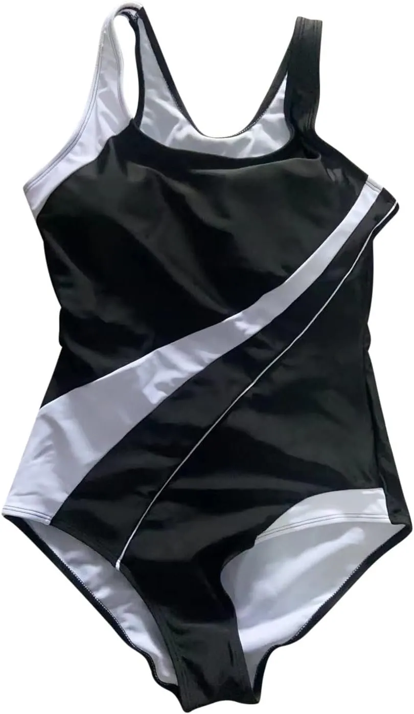 One Piece Swimsuit Women Modest Sporty Tummy Control High Cut Shaping Bathing Suits 1 Piece Swimwear for Everybody