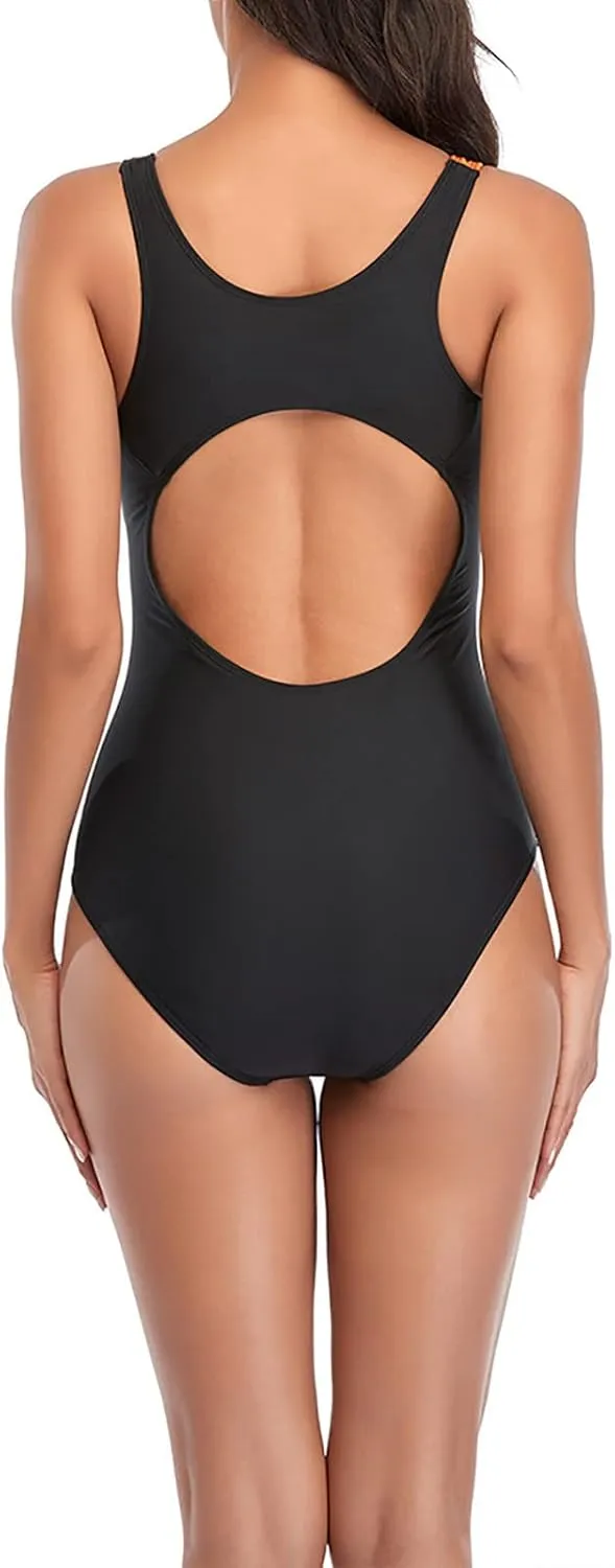 One Piece Swimsuit Women Modest Sporty Tummy Control High Cut Shaping Bathing Suits 1 Piece Swimwear for Everybody
