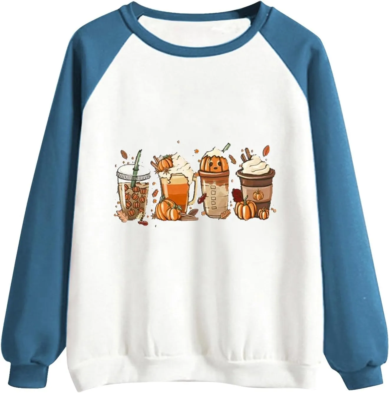 Oversized Sweatshirt for Women Halloween Graphic Cute T Shirts Long Sleeve Crew Neck Color Block Loose Casual Tops