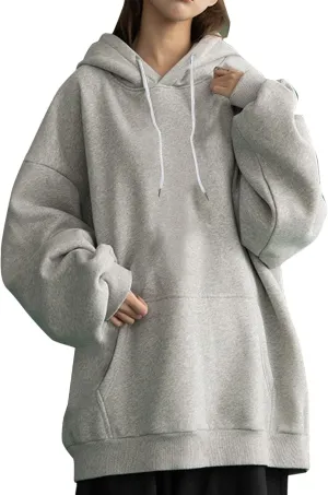 Oversized Sweatshirts for Women Loose Fit Casual Pocket Pullover Hoodies Long Sleeve String Solid Activewear Sweater