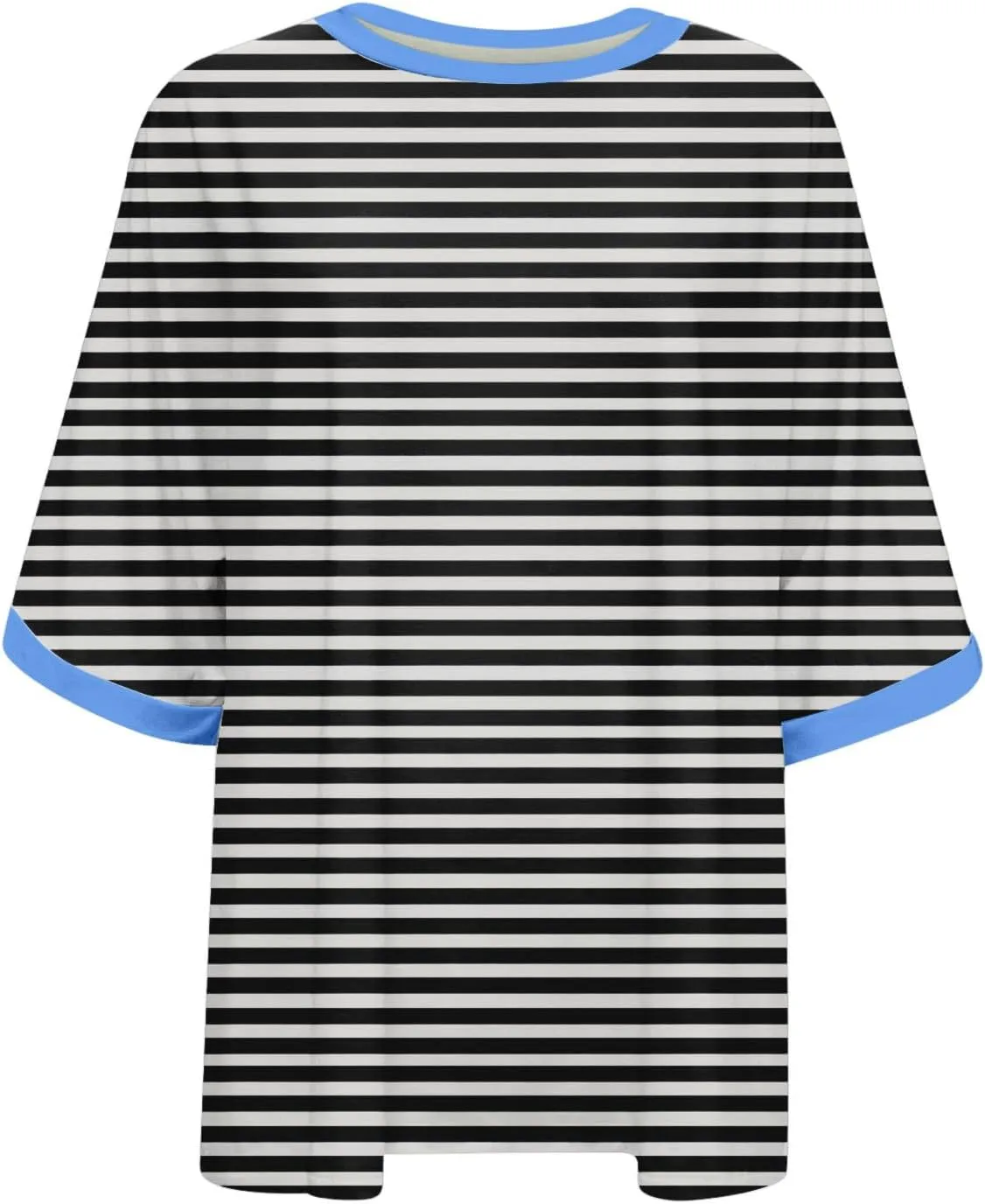 Oversized T Shirts for Women Short Sleeve Crewneck Summer Tops Casual Loose Striped Tee Shirts Trendy Clothes