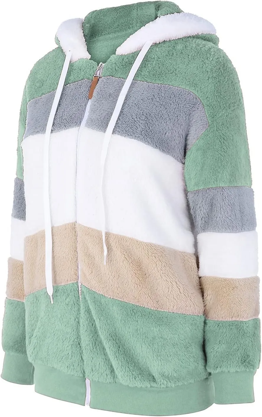 QWENTMTNTY Winter Coats for Women 2023 Sherpa Coats Lightweight Sherpa Lined Jacket No Hood Warm Winter Coats Outerwear