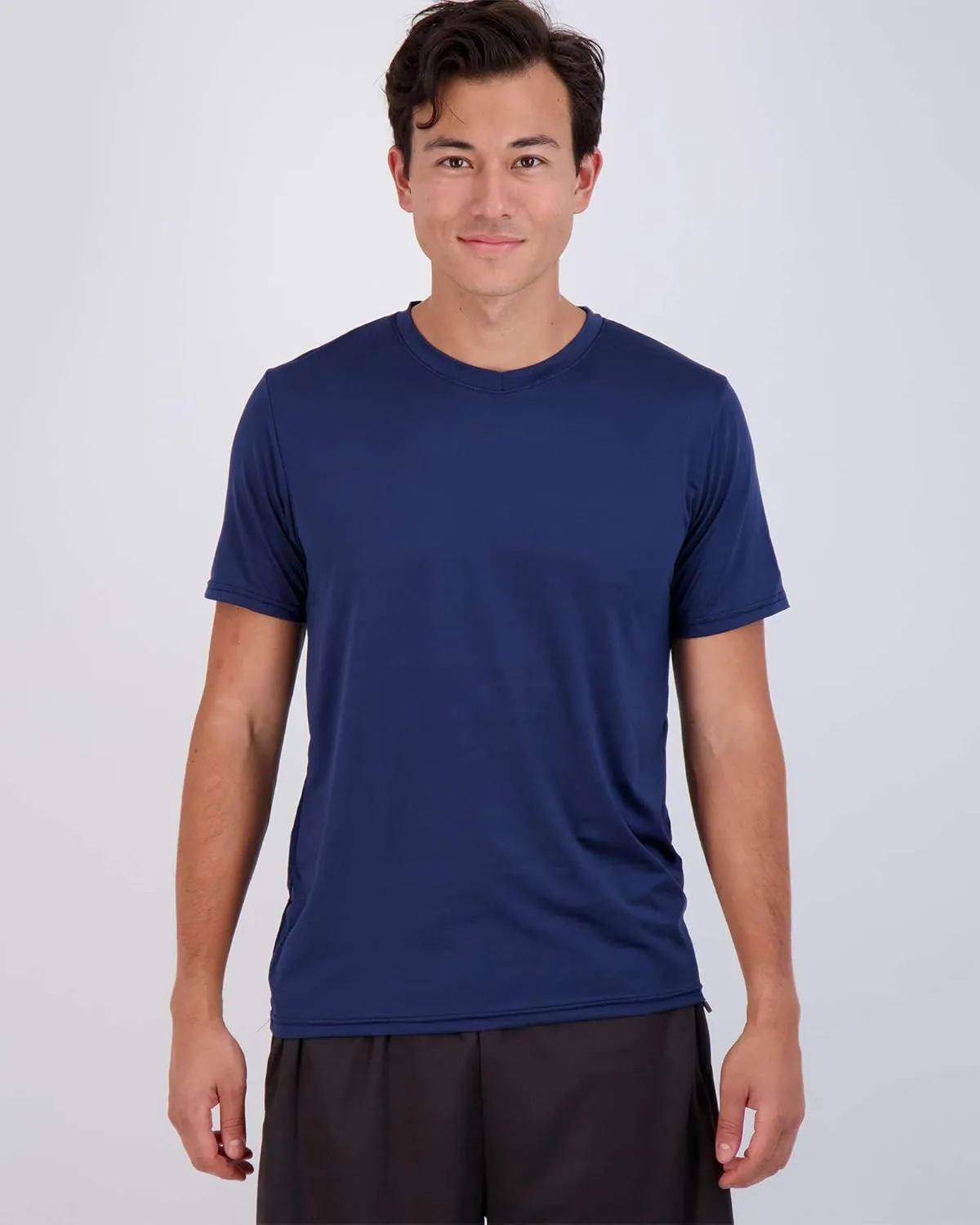 Real Essentials 5 Pack: Mens V-Neck Dry-Fit Moisture Wicking Active Athletic Tech Performance T-Shirt