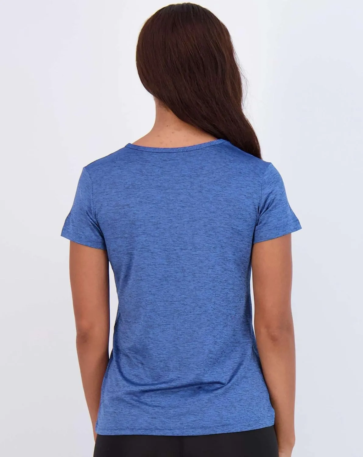 Real Essentials 5 Pack: Women's Short Sleeve V-Neck Activewear T-Shirt Dry-Fit Wicking Yoga Top (Available in Plus)