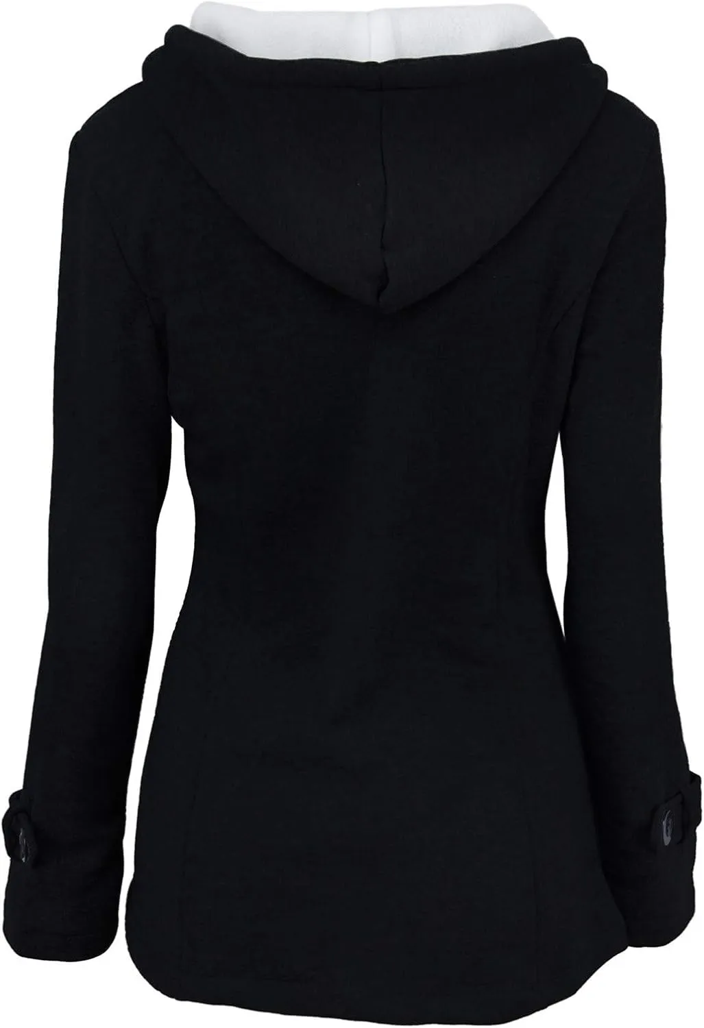 RKSTN Plus Size Winter Coats for Women Horn Buttons Hooded Jacket Warm Fleece Lined Hoodies Sweater Thicken Padded Overcoat