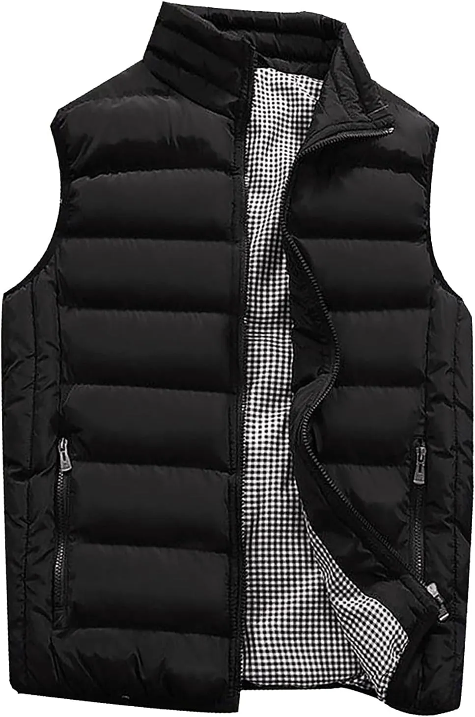 RTRDE Men's Winter Vest Outdoor Casual Stand Collar Padded Vest Coats Puffer Packable, M-5XL