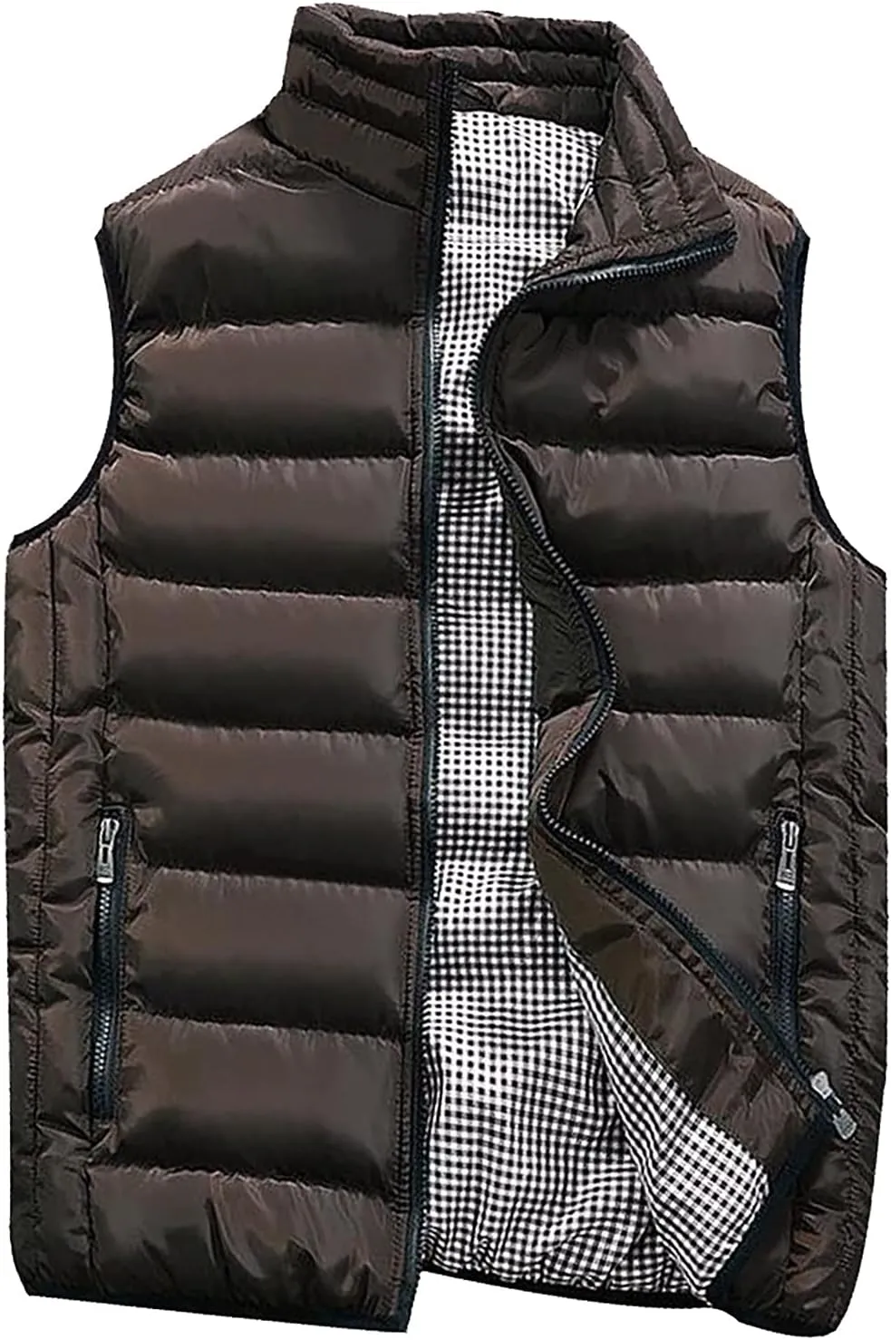 RTRDE Men's Winter Vest Outdoor Casual Stand Collar Padded Vest Coats Puffer Packable, M-5XL