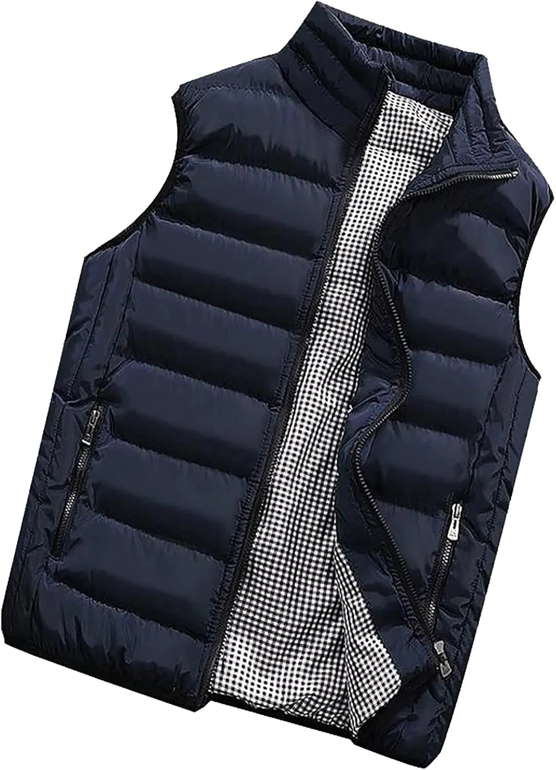 RTRDE Men's Winter Vest Outdoor Casual Stand Collar Padded Vest Coats Puffer Packable, M-5XL