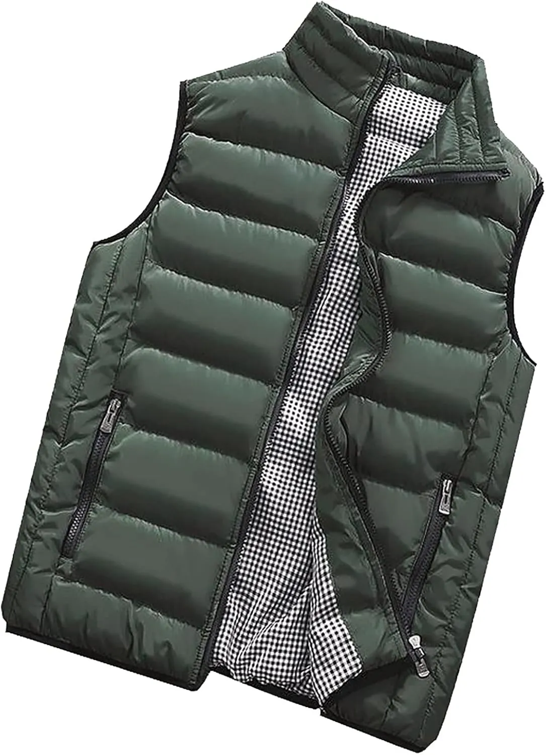 RTRDE Men's Winter Vest Outdoor Casual Stand Collar Padded Vest Coats Puffer Packable, M-5XL