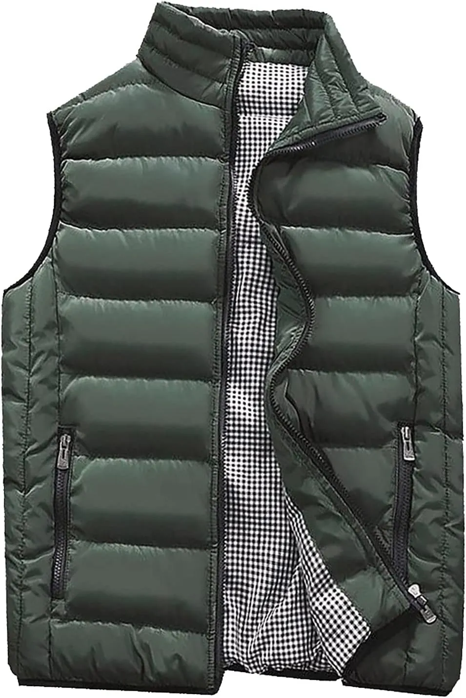 RTRDE Men's Winter Vest Outdoor Casual Stand Collar Padded Vest Coats Puffer Packable, M-5XL