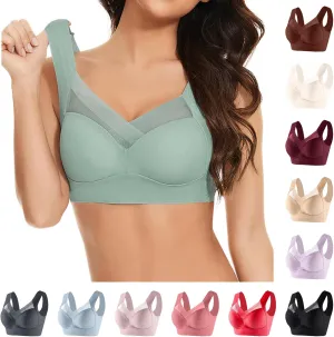 Seamless Yoga Bras for Women Comfort Wireless Full Coverage Bralette Criss Cross Push Up Support Pullover Underwear