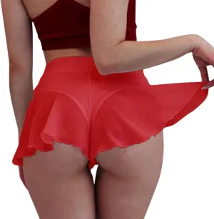 Sexy Womens Sheer Mesh Mini Skirt Plus Size Lingerie for Women Stretch High Waisted Pleated Ruffled Short Skirts