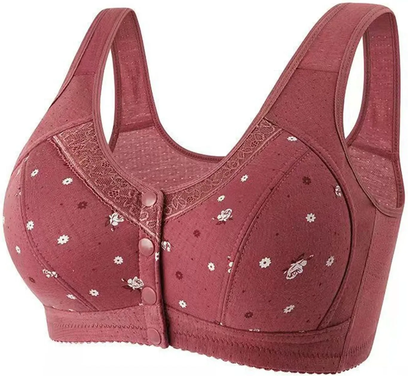 Sinzelimin 1/2/3PC Bras for Women No Underwire Front Snap Closure Nursing Bras Comfort Breathable Daily Bralettes Underwear