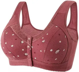 Sinzelimin 1/2/3PC Bras for Women No Underwire Front Snap Closure Nursing Bras Comfort Breathable Daily Bralettes Underwear