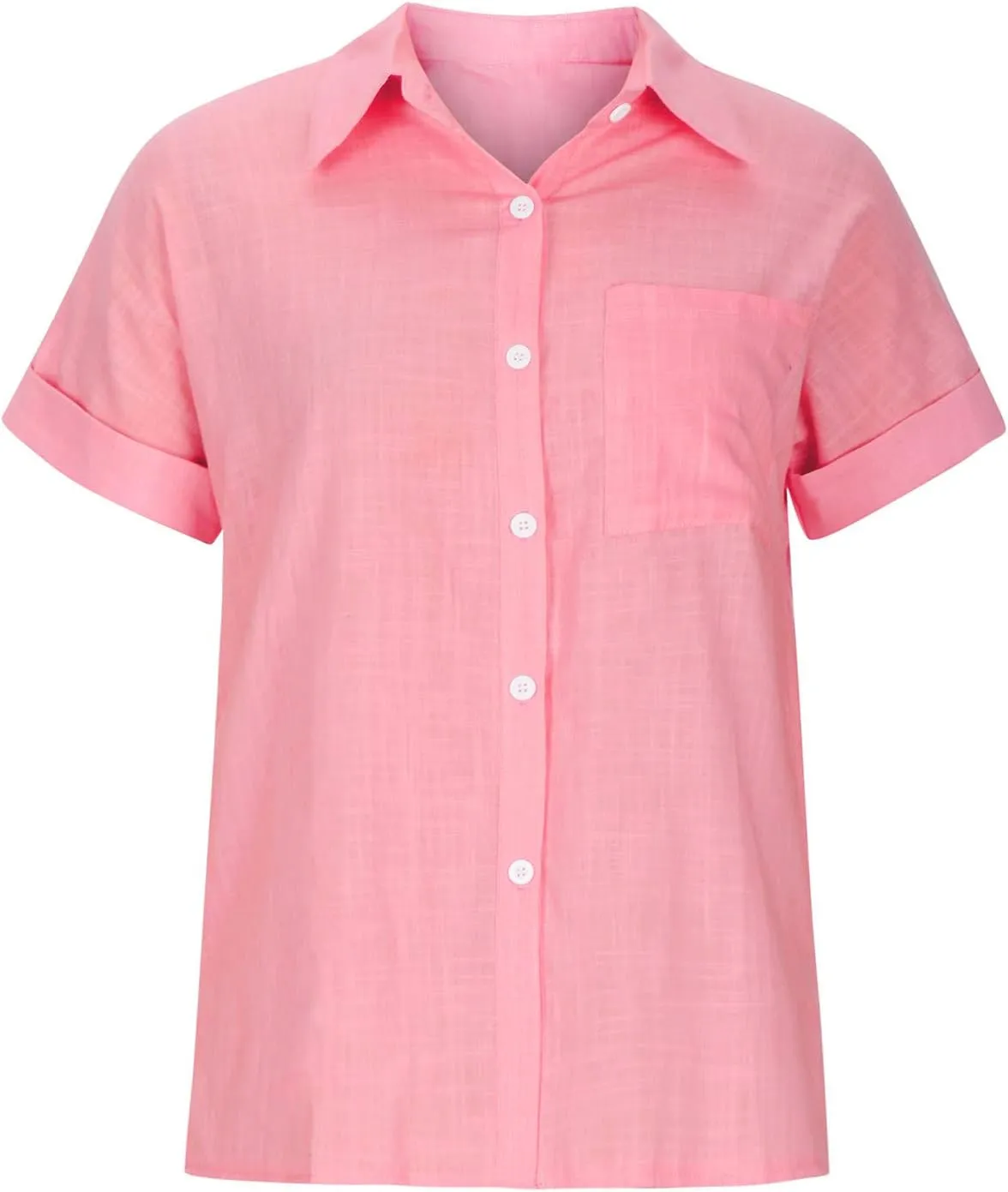 SMIDOW Womens Cotton Linen Shirts Plus Size Button Down t-Shirt Casual Loose Comfy Summer Spring Tops Blouse 2023
