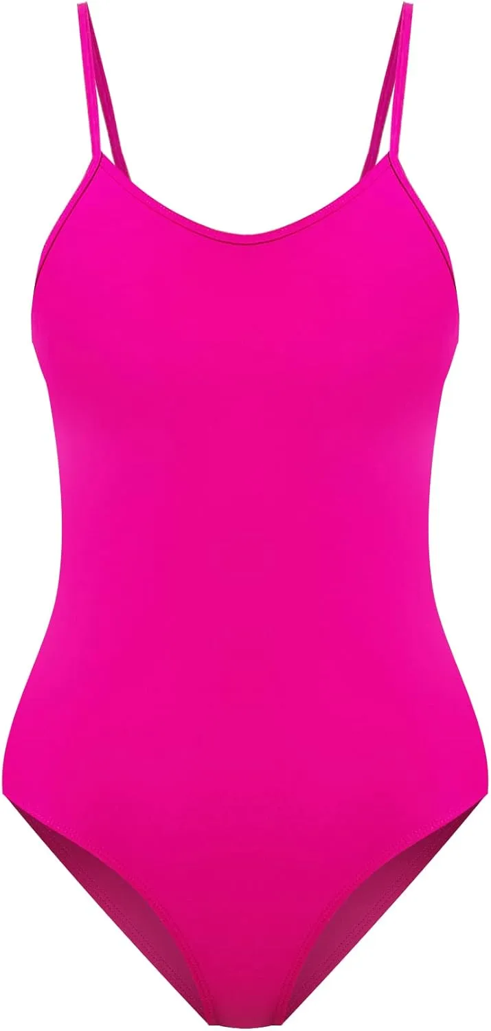 speerise Retro Criss Cross Back Onepiece Swimsuit, Adjustable Strap Swimwear