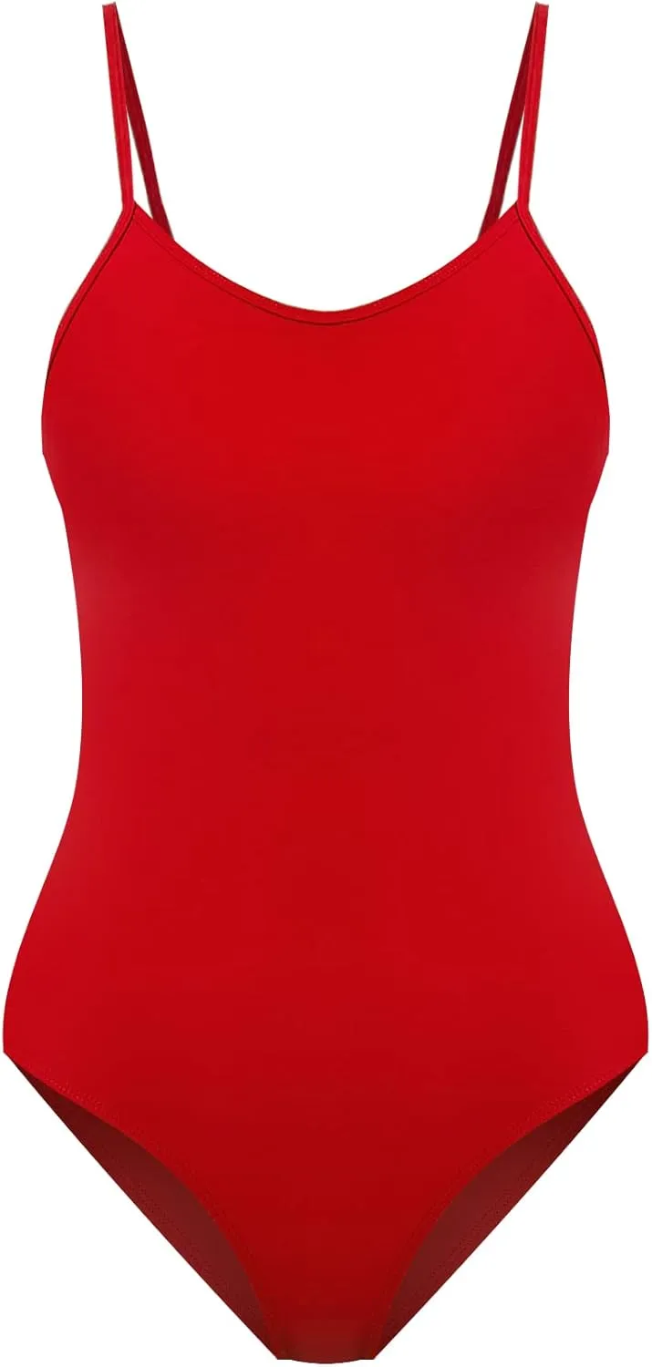 speerise Retro Criss Cross Back Onepiece Swimsuit, Adjustable Strap Swimwear