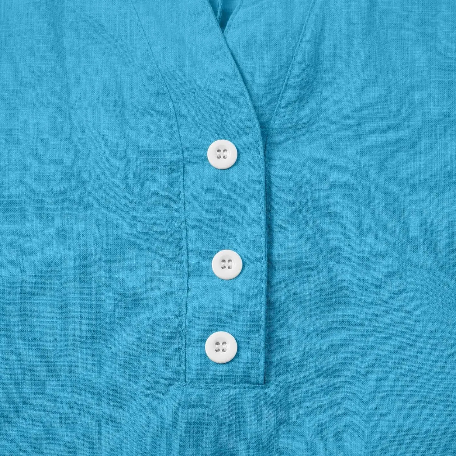 Summer Cotton Linen Shirts for Women 2025 Fashion Solid Color V Neck 3/4 Sleeve Tops Plus Size Casual Loose Blouses